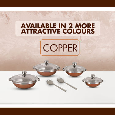 10 Pcs Stainless Steel Colored Pathiram Set