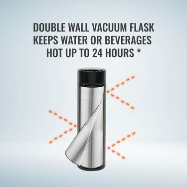 24 Hrs Hot & Cold Flask with Temperature Display + Free 2 Double Wall Cups (1TF2CF)