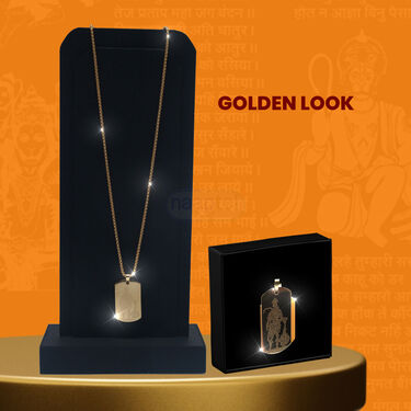 Golden Hanuman Chalisa Pendant with Chain (MGJ42)