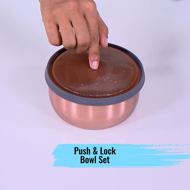 5 Stainless Steel Bowl + 5 Push & Lock Lid (10PL5)