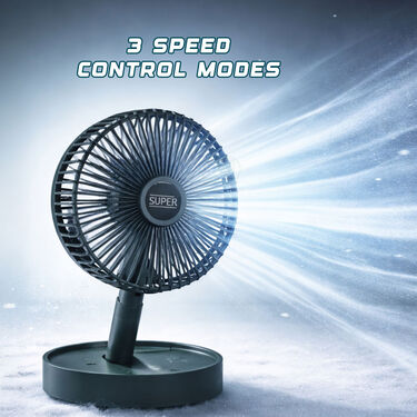 USB Rechargeable Mini Telescopic Folding Fan (EF37)