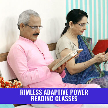 Rimless Adaptive Power Reading Glasses B1 G1 (2RG1)