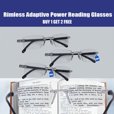 Rimless Adaptive Power Reading Glasses B1 G2 Free (3RG1) creative