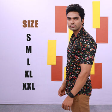 Pack Of 2 Designer Half Sleeves Shirts With Digital Watch Free (2PSW1)