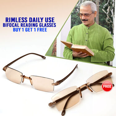 Rimless Daily Use Bifocal Reading glasses - Buy 1 Get 1 FREE (BRG28)