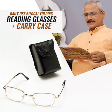 Daily Use Bifocal Folding Reading Glasses + Carry Case (BRG26)