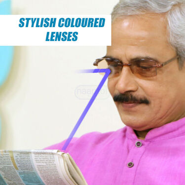 Rimless Colored Bifocal Daily Use Reading Glasses With Free Golden Watch (BRGW28)