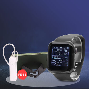 Bluetooth Calling Smart Watch + Free Single Bluetooth Earphone + Free Mobile Stand (BCSW3)