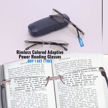 Rimless Colored Adaptive Power Reading Glasses B1 G1 Free (CORG23)