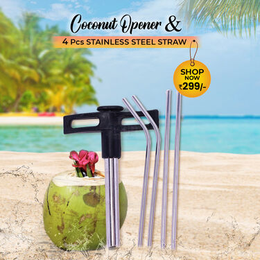 Coconut Opener + Stainless Steel Straw (COS1)