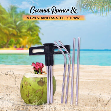 Coconut Opener + Stainless Steel Straw (COS1)