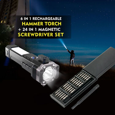 6 in 1 Hammer Torch With 24 In 1 Precision Screwdriver Set (HT32)