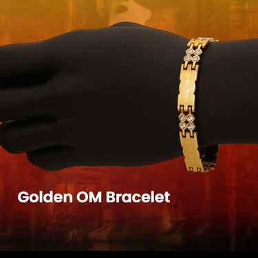 Golden Watch + 2 Golden Chain + Om Pendant + OM Ring + OM  Bracelet (MGW2CBRP1)