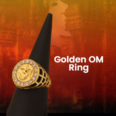 Golden Watch + 2 Golden Chain + Om Pendant + OM Ring + OM  Bracelet (MGW2CBRP1)