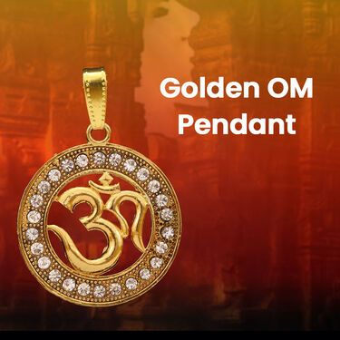 Golden Watch + 2 Golden Chain + Om Pendant + OM Ring + OM  Bracelet (MGW2CBRP1)