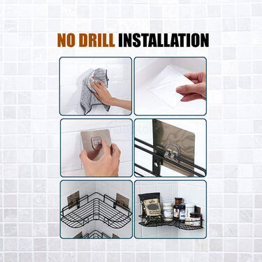 No Drill Bathroom Corner Shelf (NDBCS)