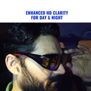 Day & Night HD Vision Wrap Around glasses + FREE Premium Bluetooth Wireless Earpod With Charging Case & LED Display (NVWP1)