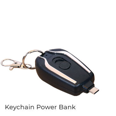 Emergency Keychain Power Bank with Free Bluetooth Earphone & Digital Watch