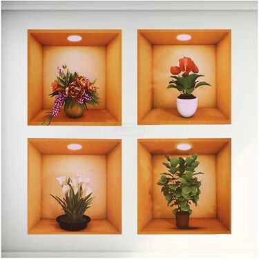 Pack of 4 - 3D Wall Stickers (3DWS1)