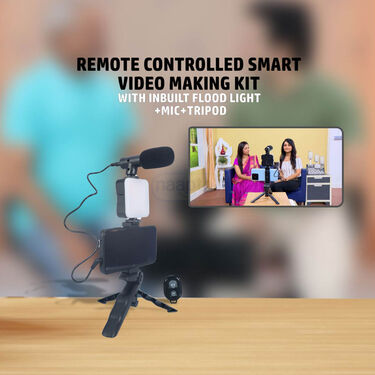 Remote Controlled Smart Video Making Kit with Inbuilt Flood Light + Mic + Tripod (SVMK)