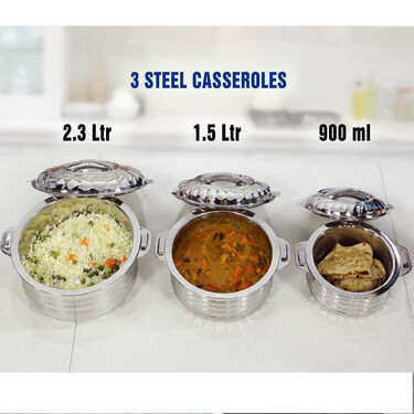 Set of 3 Stainless Steel Hotbox (3SC2)