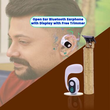 Clip-On Bluetooth Earphone With Display With Free Trimmer (TWS67)