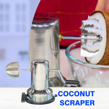 Stainless Steel Vada Maker + Coconut Scrapper + Dosa Batter Spreader + Free Coconut Opener (VMCS2)