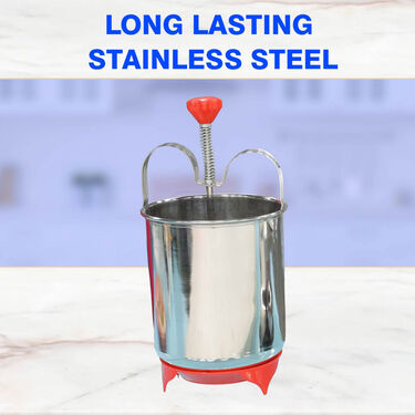 Stainless Steel Vada Maker + Coconut Scrapper + Dosa Batter Spreader + Free Coconut Opener (VMCS2)