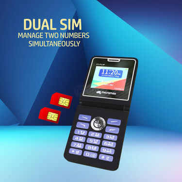 Micromax Dual Sim Big Screen Flip Mobile With Free Stylish Watch ( X1Flip)