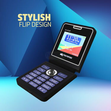 Micromax Dual Sim Big Screen Flip Mobile With Free Stylish Watch ( X1Flip)