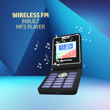 Micromax Dual Sim Big Screen Flip Mobile With Free Stylish Watch ( X1Flip)