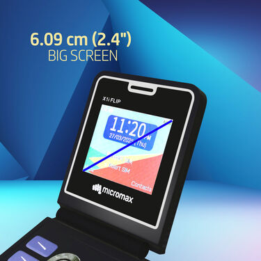 Micromax Dual Sim Big Screen Flip Mobile With Free Stylish Watch ( X1Flip)